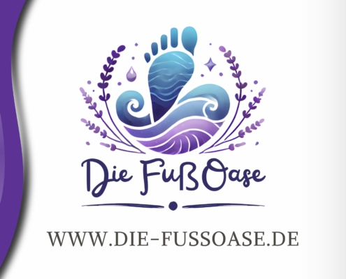 Außenwerbung für Die FußOase – gestaltet und produziert von Rabbit and Wolf - Schild